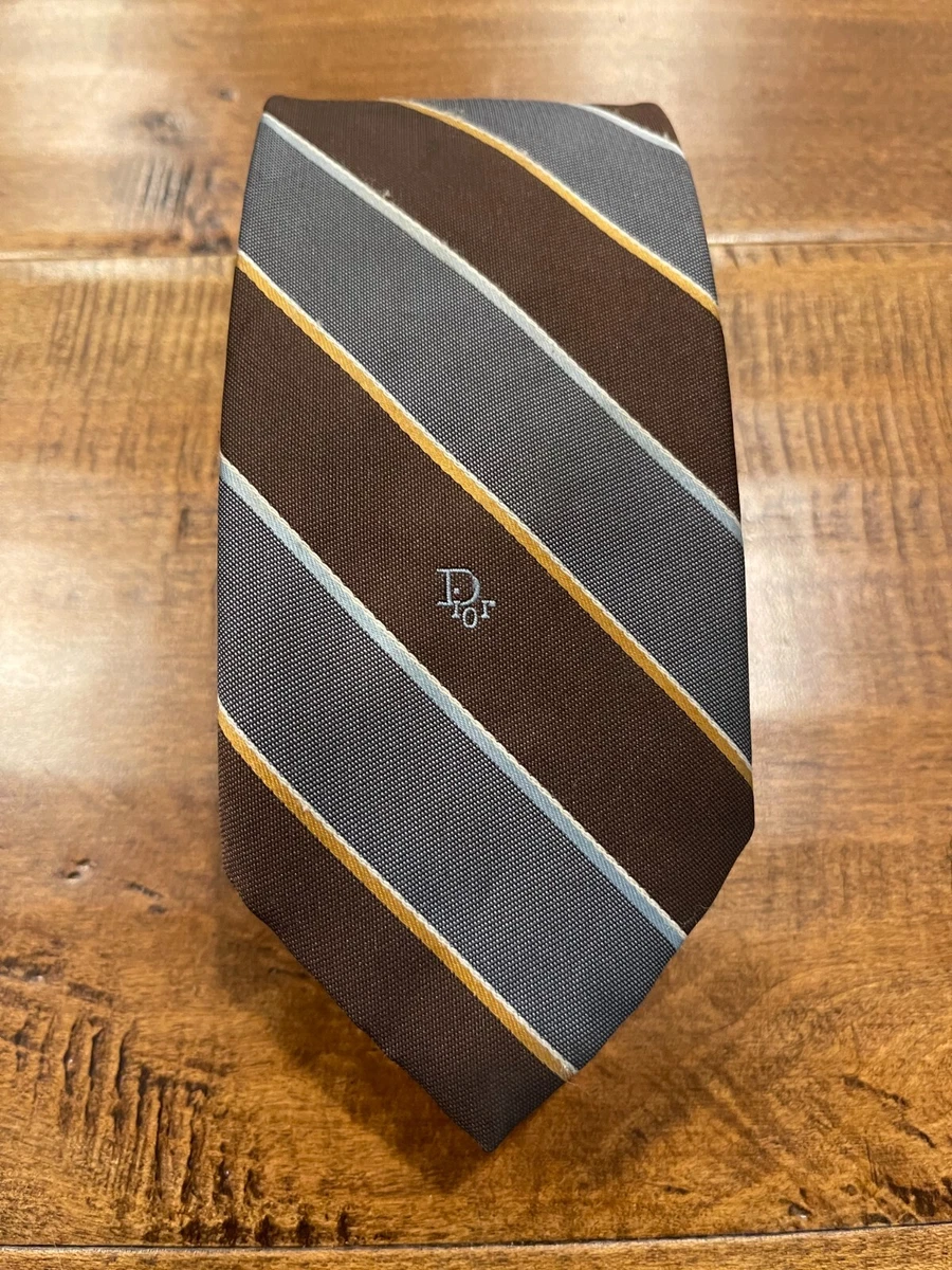 Vintage Christian Dior Multi-Color Striped Design Designer Men's Neck Tie