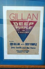 1982 Deep Purple 7x9" Concert Poster Bill, Folks Art Theater, w/Joey Smith, Asia