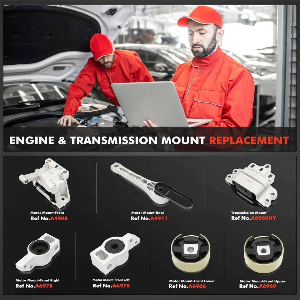 7x Engine Motor Mount & Transmission Mount for Volkswagen Tiguan 2012-2016 2.0L - Image 2 of 4