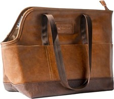 Luxury Dog Purse Carrier for Small Dogs, Faux Leather Pet Carrier Purse, Secu...