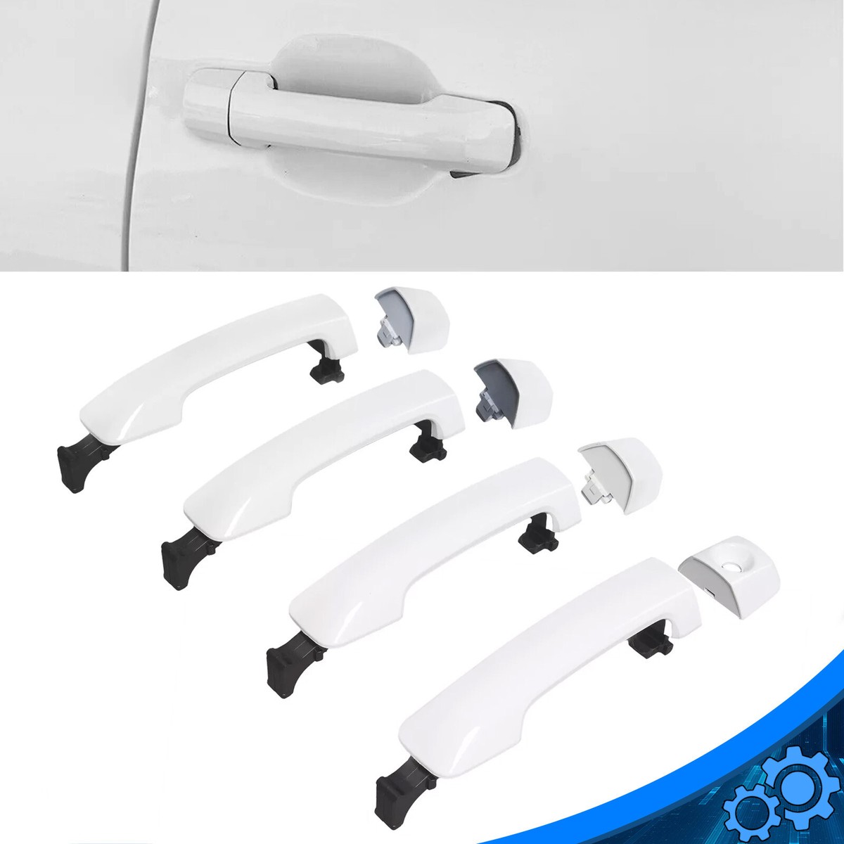 New White Painted Door Handles Replacement For Toyota Tundra