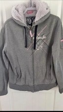 KLIM Women's Size Large Gray/Pink Sherpa Lined Fleece Zip Hoodie