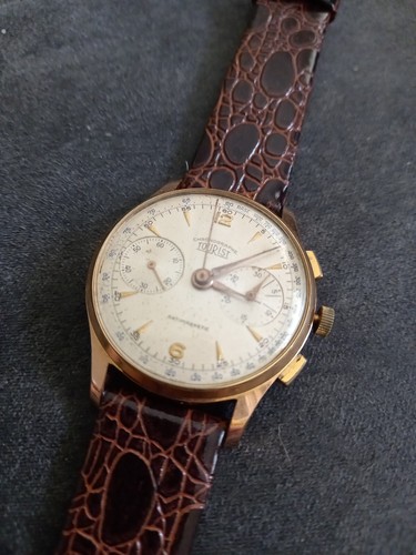 Tourist Swiss Made Chronograph Herren Vintage Landeron Kaliber 148 Uhr. funktionstüchtig