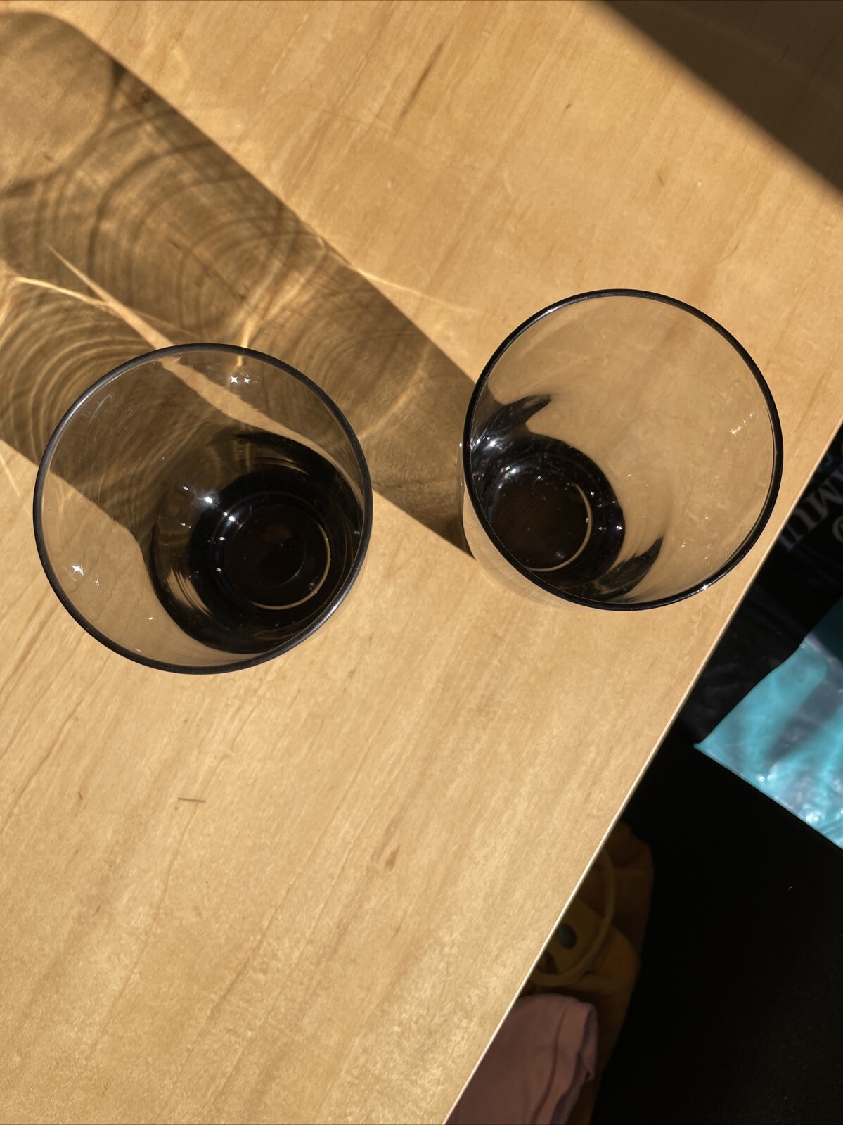 Libbey Vintage Glassware Smokey Set Of 2 Cursive “L” Etched On Bottom 16oz