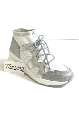 Women MK Michael Kors Markie Bootie Soft Knit Optic White/Silver
