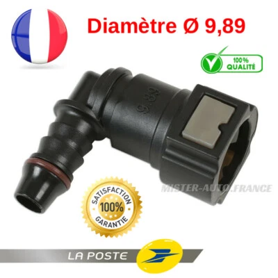 Raccord Connecteur Coudé Durite Essence Tuyau Carburant Gasoil ✅ DIAMETRE 9,89 - Bild 1 von 4