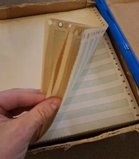 Continuous Computer Tabbed Paper 10 5/8x11" 1/2" Green Bar 4-Pt 800/Ctn