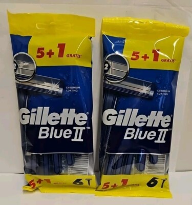 GILLETTE BLUE 2 CHROM 6ER PACK X 2 PACKUNGEN = 12 RASIERER