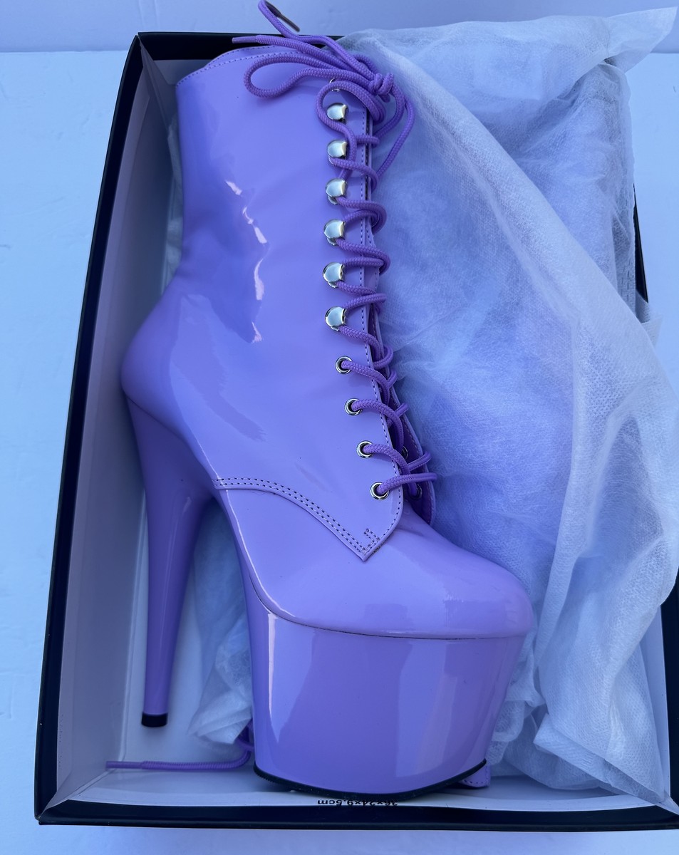 Ankle Boots Purple Pleaser Boots ADORE-1021 Purple Glitter Patent