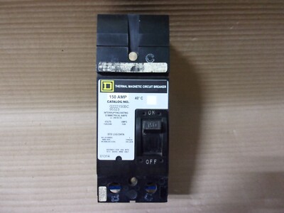 Square D Q2 Q222150BC 2 Pole 150 Amp 240V RELABELED BC PHASE Circuit Breaker