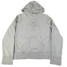 Vintage Abercrombie  Fitch Distressed Reverse Weave Hoodie Crest Size Large