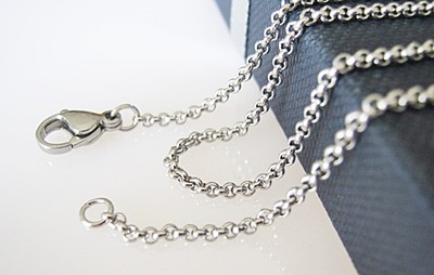 Edelstahl Erbskette 2-3 mm breit 10 -120 cm Halskette Anhänger Rolo-Kette Unisex