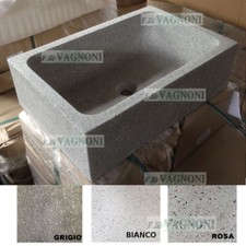 LAVANDINO CM 68x45 IN GRANIGLIA DI MARMO+PILETTA SCARICO LAVELLO PILOZZO ACQUAIO