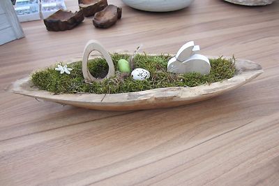SCHALE 60 CM HOLZSCHALE OBSTSCHALE TEAKHOLZ DEKO EINRICHTUNG EDEL WOHNEN HOLZ