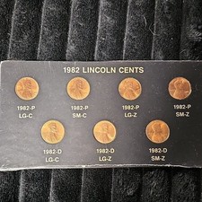 1982 Lincoln Memorial Cent Set Large Small Date Copper Zinc Philadelphia Denver