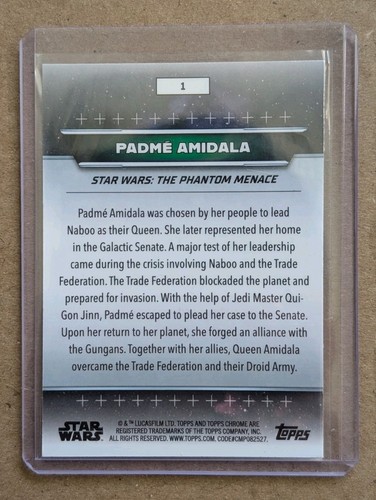 Topps Star Wars Hyperspace 2024 Queen Padmé Amidala #1 Nebula Refractor - Picture 2 of 2