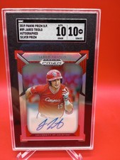 Jared Triolo 2019 Panini Prizm Draft Picks Silver Auto RC #89 Pirates SGC 10 Gem