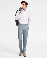 Calvin Klein Mens Slim fit Dress Pants 30 / 30 Green Solid