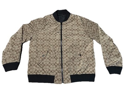 Coach Reversible Signature Ma 1 Jacket Black Khaki Medium 3089 for