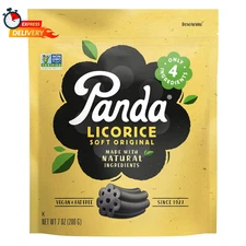 Panda Natural Black Licorice Chews Made with 4 Natural Ingredients 7 Oz Resealab