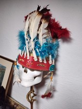 Vintage Native American Indian Feathered Real Ceremonial Headdress 1950 s 60 s