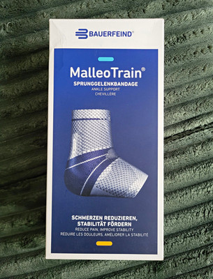 NEU Bauerfeind MalleoTrain Sprunggelenk Bandage Gr. 3 rechts Titan OVP