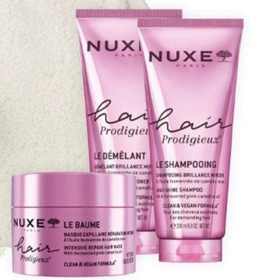 NUXE Hair Prodigieux Shampoo Conditioner Repair Mask Set 3x200ml High Shine