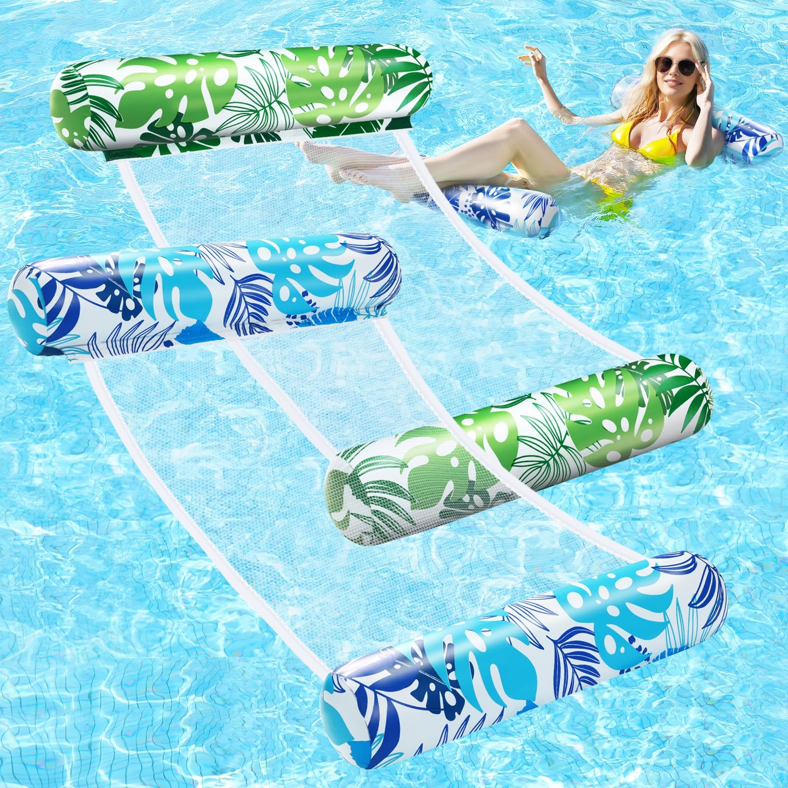 Inflatable Pool Float Hammock Adult Water Lounger Raft for Lake Beach and River