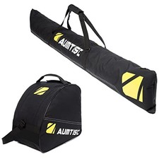 Ski and Boot Bag Combo, Padded Ski Bag for Air Travel, Two A-Yellow No Padded