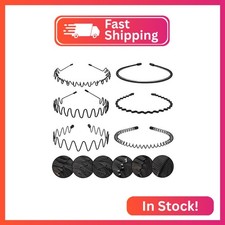 KELUBATU Metal Headbands for Men  Women, 6 Pack Wavy Spring Zigzag Hair Bands,