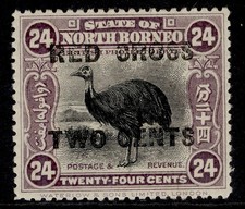 NORTH BORNEO GV SG226, 24c + 2c mauve, M MINT. Cat &pound;24.