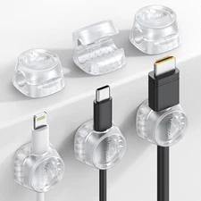 6Pack Cord Organizer, Desk Accessories - Lamicall Clear 6Pack, Transparent 