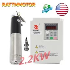 【US】2.2KW 220V ISO20 ATC Spindle Motor Water Automatic Tool Change+ VFD Inverter