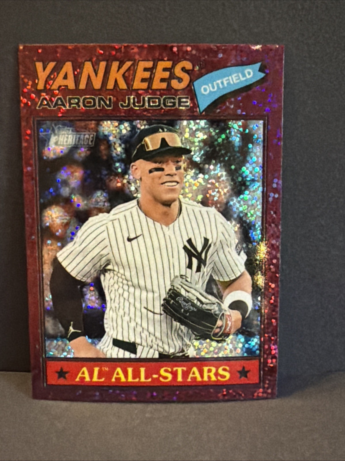Aaron Judge 2026 Topps Heritage Chrome Burgundy Sparkle #10 Yankees