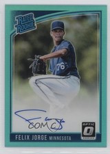 2018 Donruss Optic Rated Rookie Signatures Aqua Prizm /125 Felix Jorge Auto 2a8