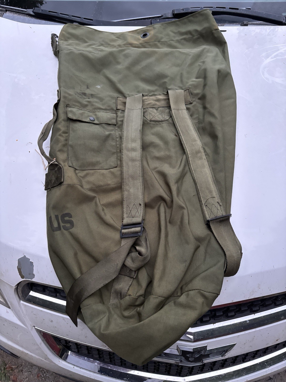 2 U.S. ARMY MILITARY Army Green Large Rucksack 