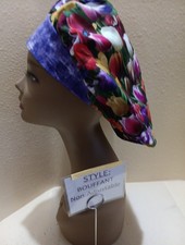 Tulips Packed Women's Bouffant Surgical Scrub Hat/Cap Handmade