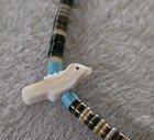 Zuni Heishi Bead Carved Bird Fetish Necklace Choker 14" — photo 4