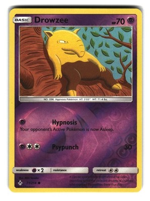 Drowzee 71/214 Reverse Holo Unbroken Bonds Pokemon Card NM