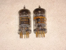 2 x 8233/E55L  Amperex "PQ" Tubes*Gold Pins3-Mica*#7