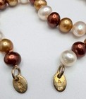 925 Sterling Silver Multicolor Pearl Beaded Necklace Bracelet Set — photo 7