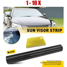 Universal Windshield Banner Decal Vinyl Black Strip black 10*60inch Sun 1-10PCS