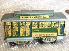 Vintage Cable Car Powell And Mason Sts 509 Municipal Railway Tin Friction Toy