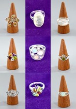 STERLING SILVER GEM SET DRESS RING - VARIOUS DESIGNS & SIZES AVAILABLE