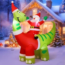 COMIN 6ft Christmas Inflatables Outdoor Decorations, Blow Up Santa Claus Riding