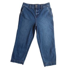 Talbots Straight Ankle Jean Dark Wash Denim High Rise Pants Blue Size 8P NEW