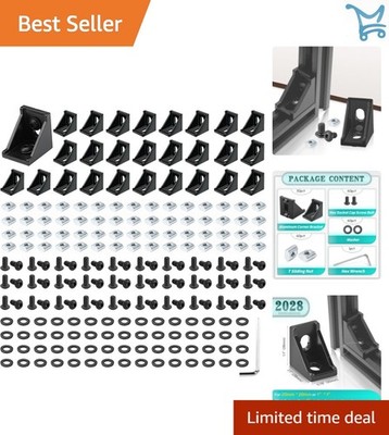 Aluminum Extrusion Profile Connector Set 30 Pieces T-Slot Nuts Brackets Hardware