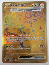 Pokemon Prismatic Evolutions Pikachu EX 179/131 - Hyper Rare Gold Card NM