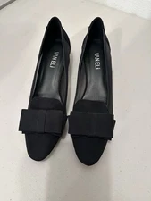 VANELI Black Mesh With Bow Low Heel Pumps Womens Dress Size 7S