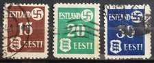 Okupacja niemiecka 2. WK Estonia nr 1y-3y stemplowane